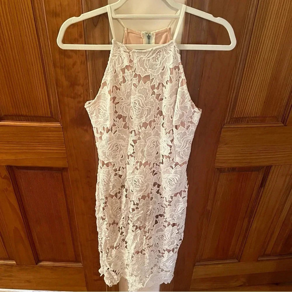 JUST ME White Floral Bodycon Dress S - Picture 1 of 10